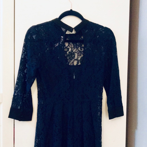 Blue, Lace BCBGeneration Peter Pan Collar Dress - Picture 5 of 6